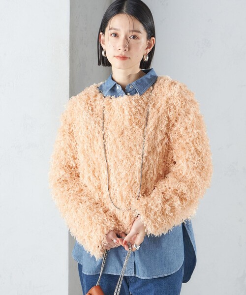 tシャツ quaranciel:「手洗い可能」ギャザー スキッパー バンドカラー プルオーバー レディース quaranciel:〈洗濯機可能〉リネン ミックス フロントギャザー