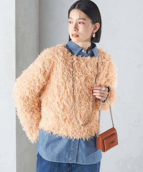 〈手洗い可能〉カール ヤーン スパンコール ベスト 24SS ◇ 手洗い可能》スパンコールメッシュ2WAYニットベスト/le.coeur