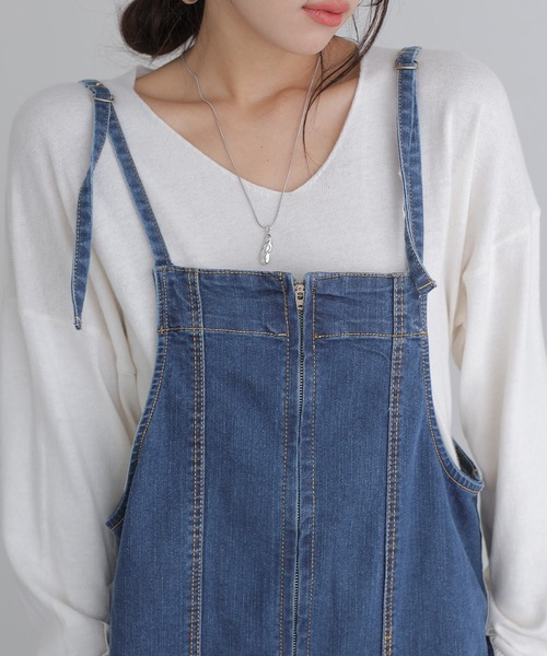 ElegChic スカート 前ジッパーデニムジャンスカ : ZOZOTOWN