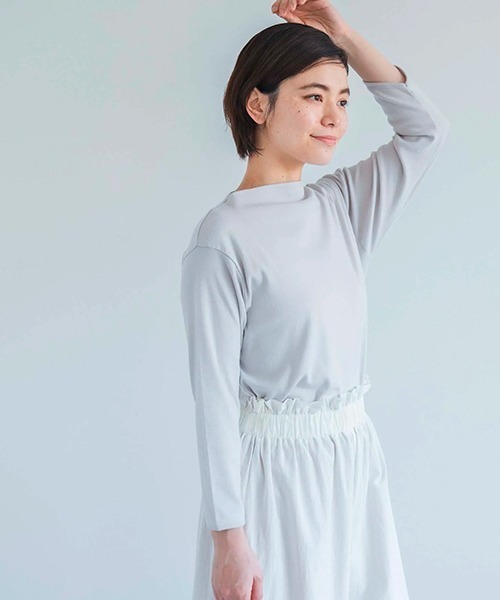 tシャツ コットンフライス ボートネックプルオーバー レディース D tシャツ コットンフライス ボートネックプルオーバー