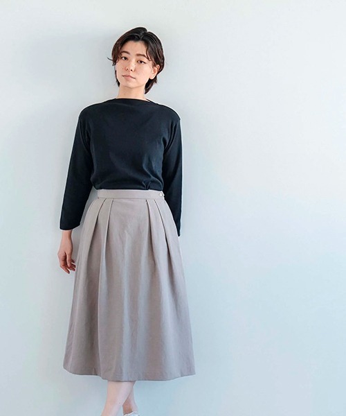 tシャツ コットンフライス ボートネックプルオーバー レディース