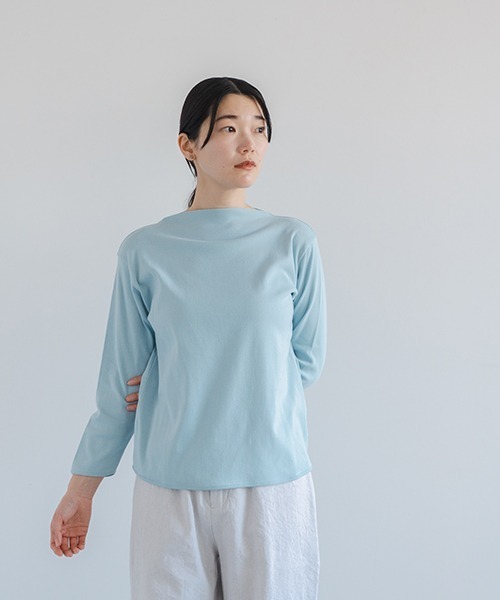 tシャツ コットン ボートネックプルオーバー レディース D tシャツ コットンフライス ボートネックプルオーバー