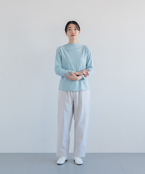 tシャツ コットン ボートネックプルオーバー レディース D tシャツ コットンフライス ボートネックプルオーバー