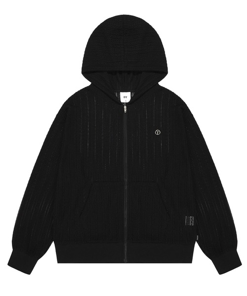 パーカー 「OY/オーワイ」 LOGO CROCHET HOODIE ZIP UP/ロゴクロシェフード付きシップアップパーカー レディース メンズ OY/オーワイ』 LOGO CROCHET HOODIE ZIP UP/ロゴクロシェフード