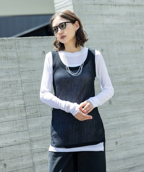 ESLOW tシャツ ESLOW/エスロー LAYERED TOP レイヤードトップ 