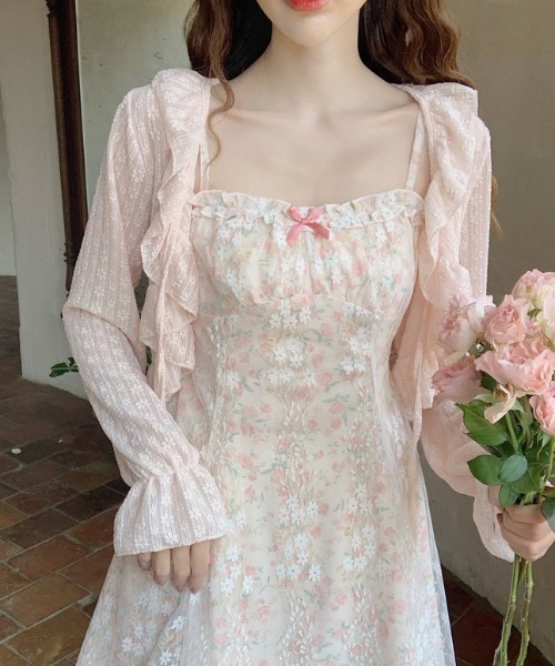 Sibra（シブラ） カーディガン 「新色追加」フリルレースシアー