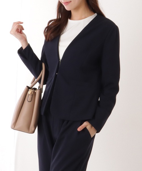 Lace Ladies セットアップ フロント ホック ノーカラー スーツ