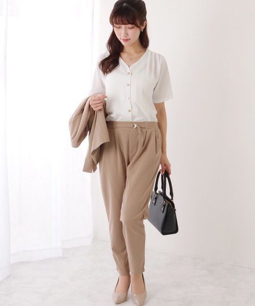 Lace Ladies セットアップ フロント ホック ノーカラー スーツ