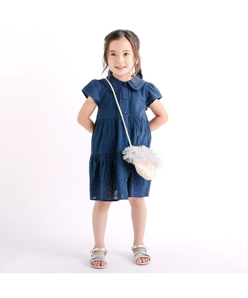 baby Dior セーラー襟 半袖ワンピース SLAP SLIP ワンピース セーラー襟ティアードワンピース(90~140cm