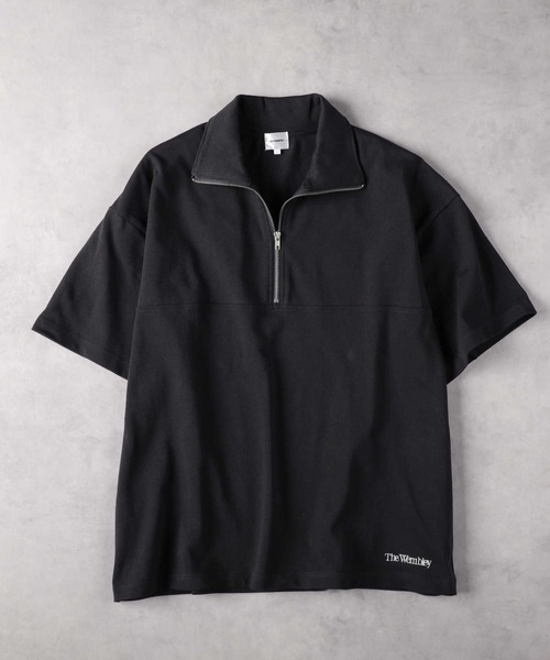 Right-on（ライトオン） tシャツ ハーフZIP刺繍Tシャツ メンズ