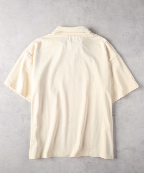 Right-on（ライトオン） tシャツ ハーフZIP刺繍Tシャツ メンズ