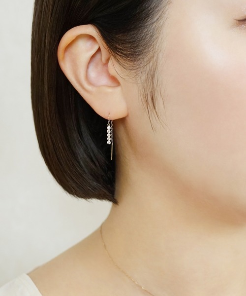 TAKE-UP K18 K10 ラピスラズリ ドロップチェーンピアス ベネチアン
