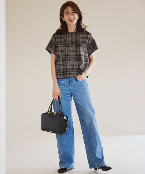 23区 ブラウス シャツ 「洗える」ツイーディーエトワール レディース