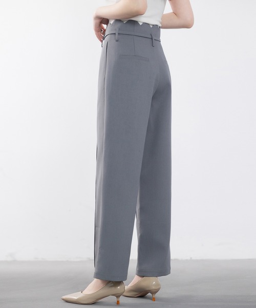 ella_selectshop スカラップワイドパンツ DRESS+ パンツ スカラップウエストワイドパンツ レディース