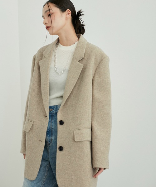 adAdam et rope2025新品タグ付き　アイボリーテーラードジャケット ADAM ET ROPE' ジャケット テーラードジャケット ボンディングオーバー