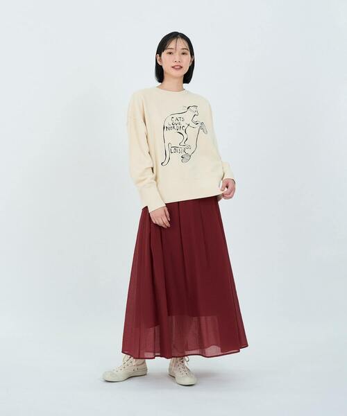 LOISIR トレーナー スウェット イラストプリントスウェット レディース