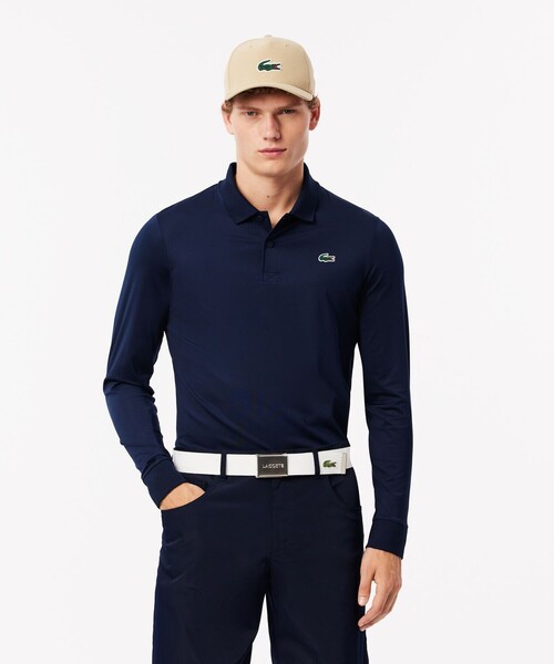 LACOSTE ブラック US長袖ポロシャツ XL LACOSTE ポロシャツ ポロ ストレッチポロシャツ（長袖