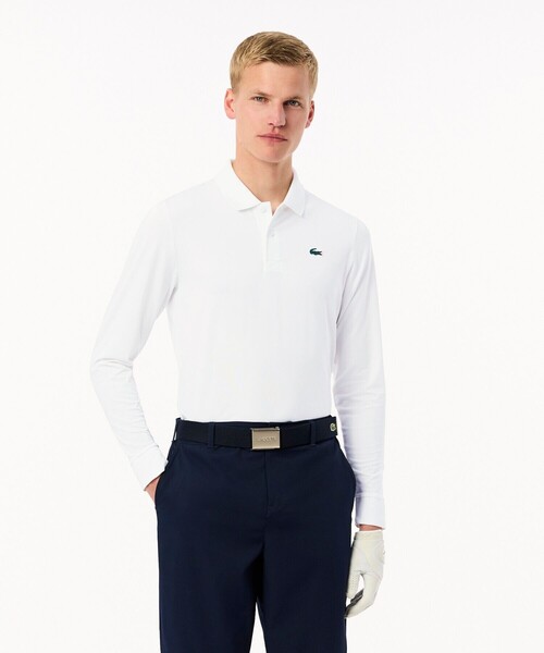 LACOSTE ホワイト ポロシャツ　長袖 LACOSTE（ラコステ） 長袖ポロシャツ ホワイト - ZABOU