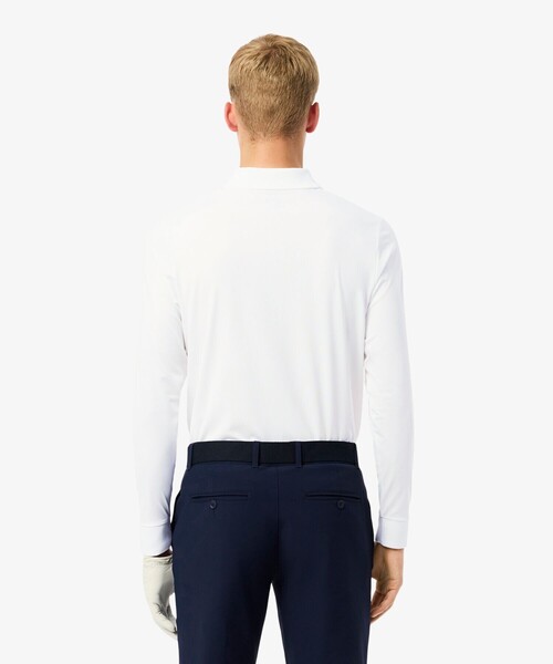 LACOSTE ホワイト ポロシャツ　長袖 LACOSTE（ラコステ） ポロシャツ ポロ ストレッチポロシャツ（長袖