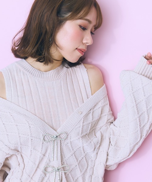 marun（マルン） ワンピース 「大きいサイズ」 ラメモールリブニット