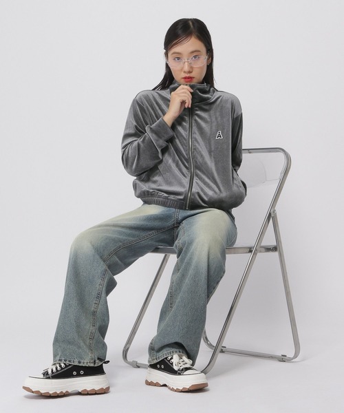 AGジャージ ALAND ジャージ 「UNISEX」ALAND／ベロアZIPジャージ レディース