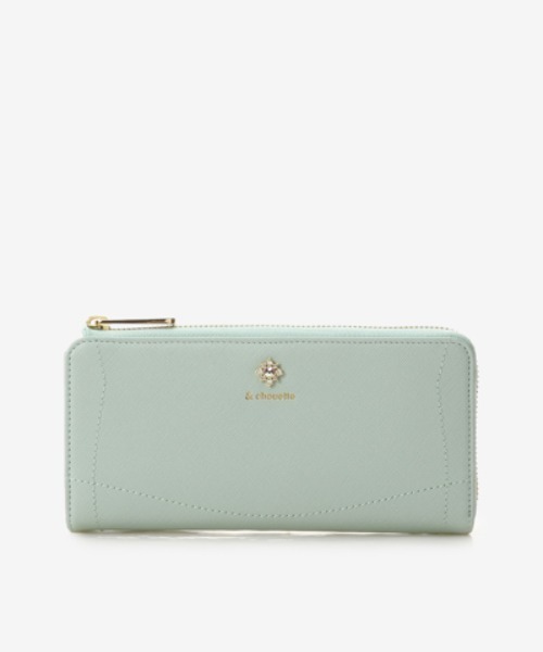 & chouette 財布 ビジューL字ファスナー長財布 レディース