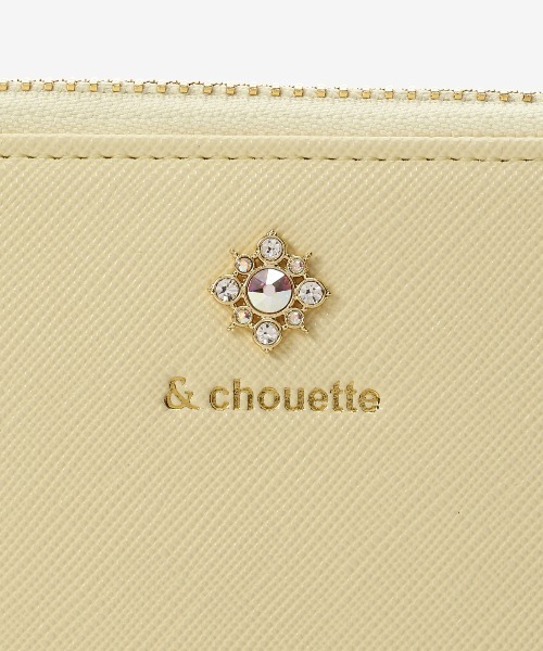 新品 & chouette ビジューL字ファスナー長財布 & chouette】ビジューL字ファスナー長財布