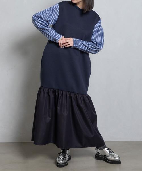 MARECHAL TERRE マルシャルテル 美品ドッキングワンピース ブラック MARECHAL TERRE マルシャルテル 美品ドッキングワンピース