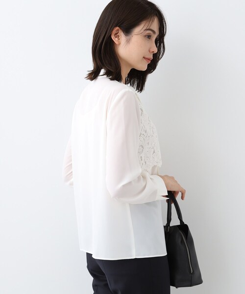 INDIVI（インディヴィ） ブラウス シャツ 「日本製」スカラップレース
