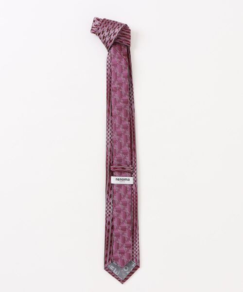 【美品】レノマパリス　イタリア製シルクニットタイ　パープル セール】パールデザインふわふわニット（ニット/セーター