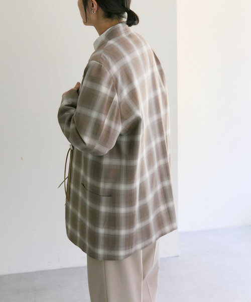 ear PAPILLONNER コート アウター オンブレチェック柄ジャケット