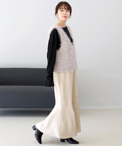 Aletta vita スカート ダブルクロス裾フレアスカート : ZOZOTOWN Yahoo