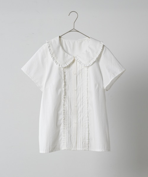 FEKETE ブラウス フリルラウンドカラーシャツ FEKETE ブラウス シャツ frill round collar blouse / フリル