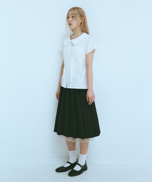 FEKETE ブラウス フリルラウンドカラーシャツ FEKETE ブラウス シャツ frill round collar blouse / フリル
