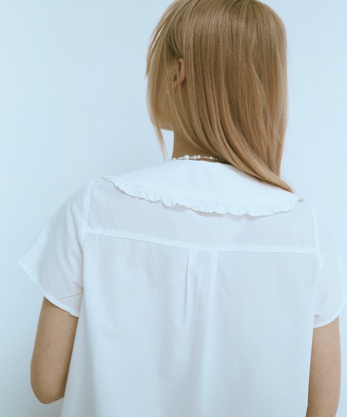 ROUND COLLAR FRILL SHIRT / ラウンドカラーフリルシャツ ROUND COLLAR FRILL SHIRT / ラウンドカラーフリルシャツ