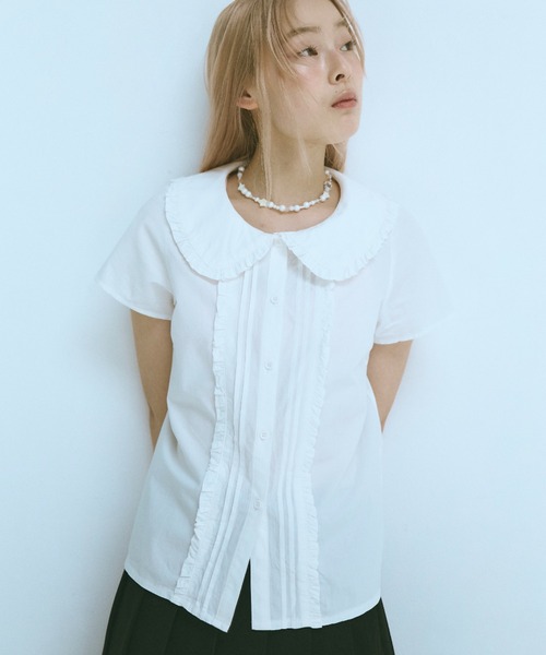 fekete フリルラウンドカラー ブラウス FEKETE ブラウス シャツ frill round collar blouse / フリル