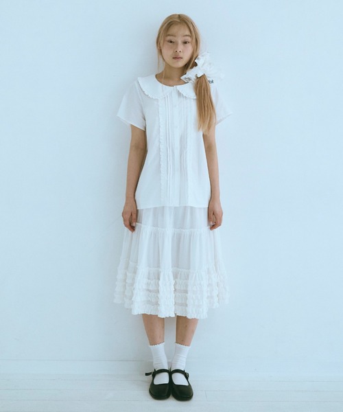 FEKETE ブラウス シャツ frill round collar blouse / フリル