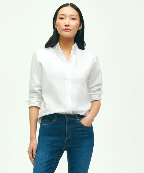ブラウス シャツ コットン オックスフォード GFロゴ ボタンダウンシャツ Classic Fit レディース