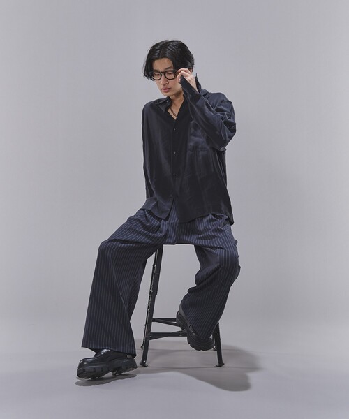 h*s様 un peu different タックワイドバギースラックス ブラッ PUBLUX（パブリュクス） スラックス タックワイドスラックス(限定展開