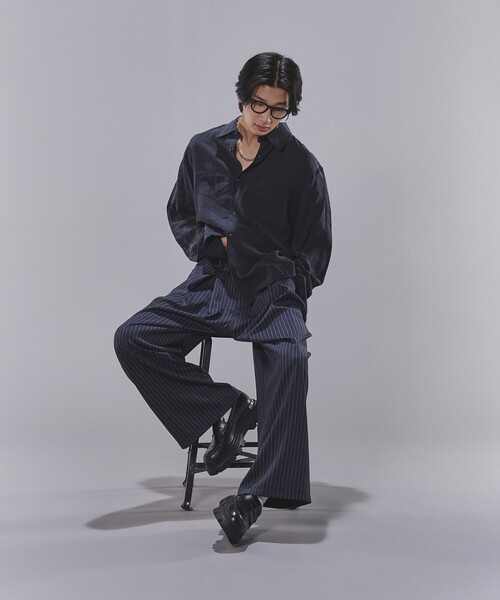 PUBLUX スラックス PUBLUX/パブリュクス タックワイドスラックス