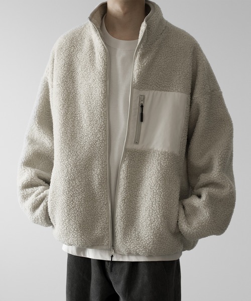 「RUUBON」 ジップアップブルゾン M ナチュラル メンズ_画像4