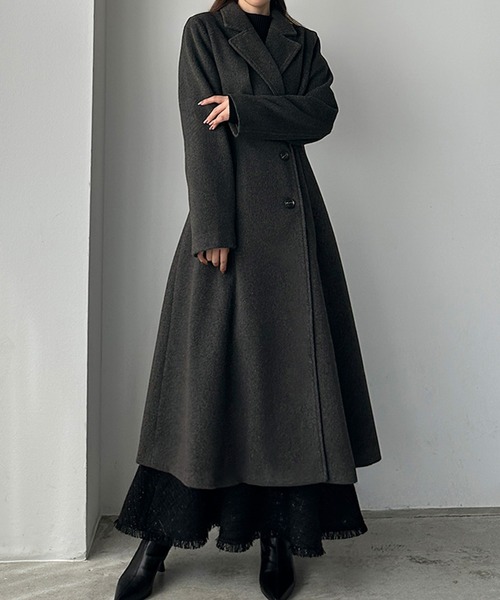 「Louere」 チェスターコート MEDIUM ダークグレー レディース_画像5
