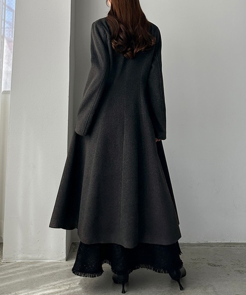 「Louere」 チェスターコート MEDIUM ダークグレー レディース_画像7