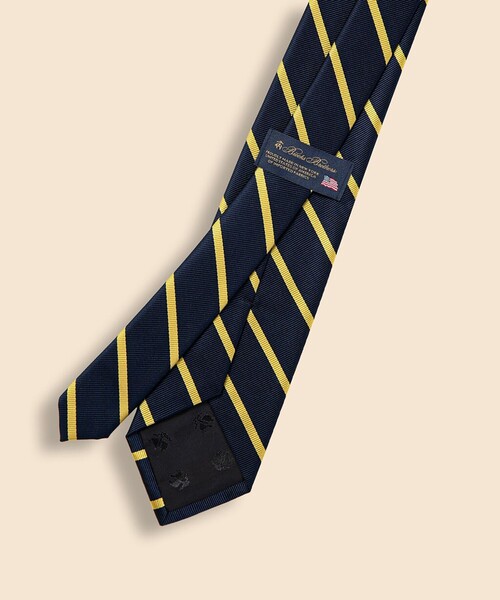 USA製 Brooks Brothers ヘリンボーン ストライプ ネクタイ 紺 ブラウンネイビーヘリンボーンストライプネクタイ | FLATPEAKS
