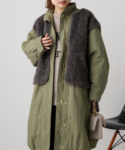 【Pauline Bleu】新品未使用★ミニタリーモッズコート★カーキ Pauline Bleu】新品未使用☆ミニタリーモッズコート☆カーキ