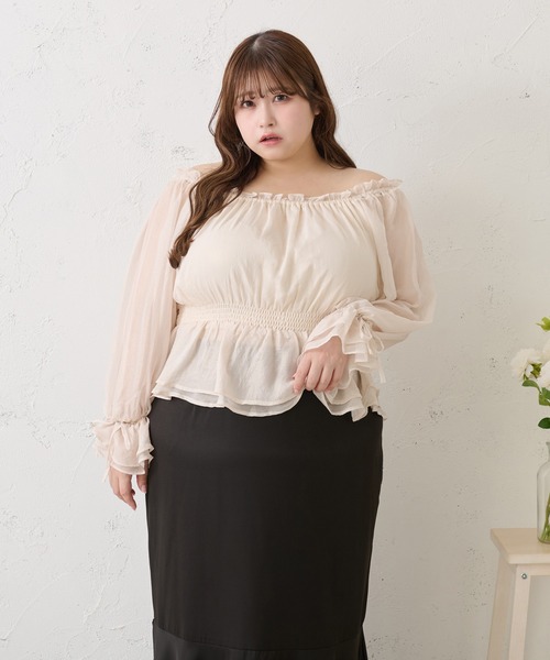 Louiosy（ルオシー） ブラウス シャツ 「大きいサイズ」2Wayラメ