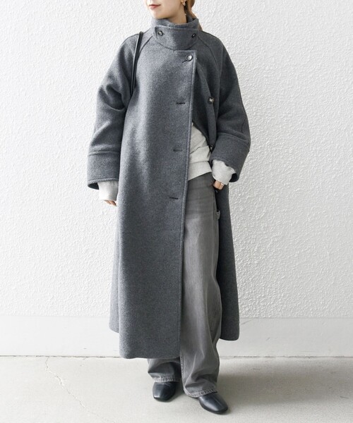 新品　SHIPS　グレー ロングコート ONE SIZE SHIPS any 「SHIPS any」 コート ONE SIZE ネイビー レディース