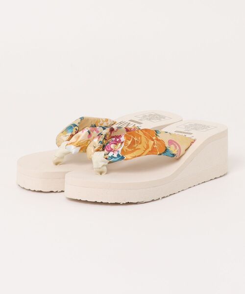 Loco Ocean（ロコオーシャン） 厚底 サンダル 和柄 フラワー スカーフ