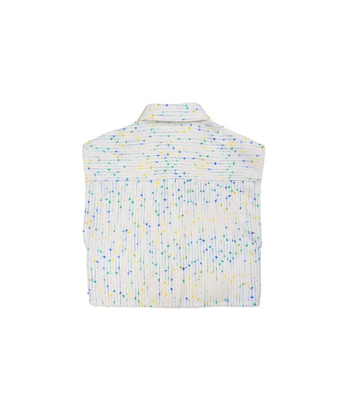 国内発送★MSGM★ツイードトップス MSGM ブラウス シャツ マルチツィード フリンジクロップド