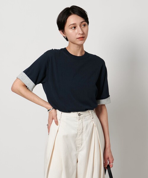ニット セーター ターンアップ ニット Tシャツ レディース